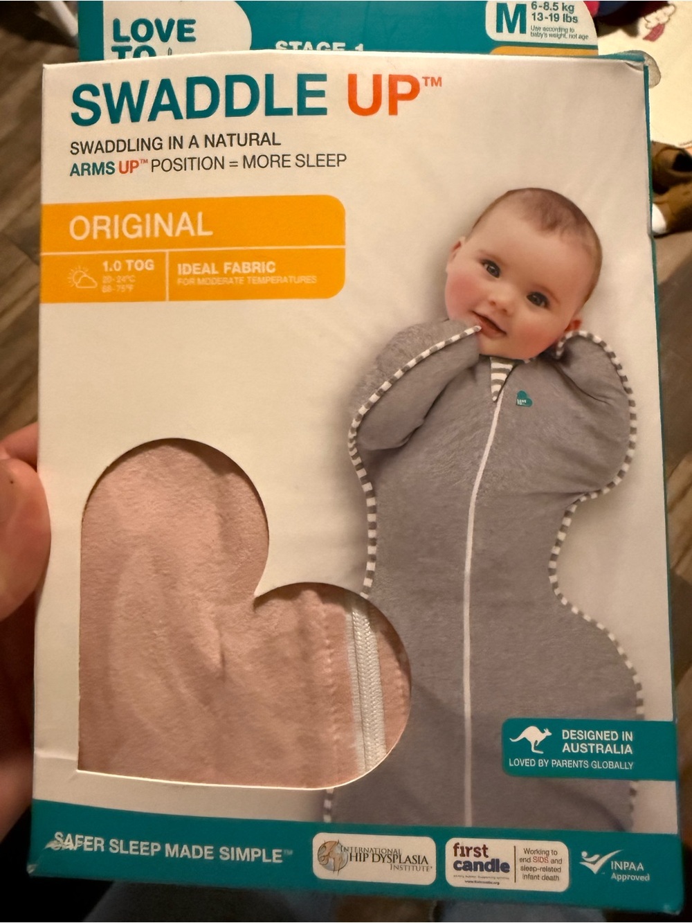 Love to dream Gray and Pink Swaddle Up Original One-Piece